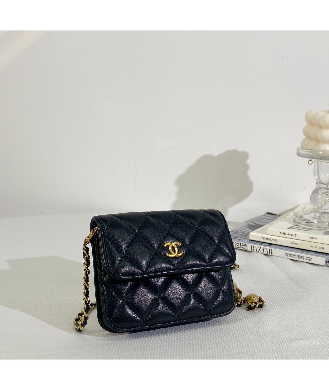 CHANEL Черная кожаная сумка через плечо, фото 4
