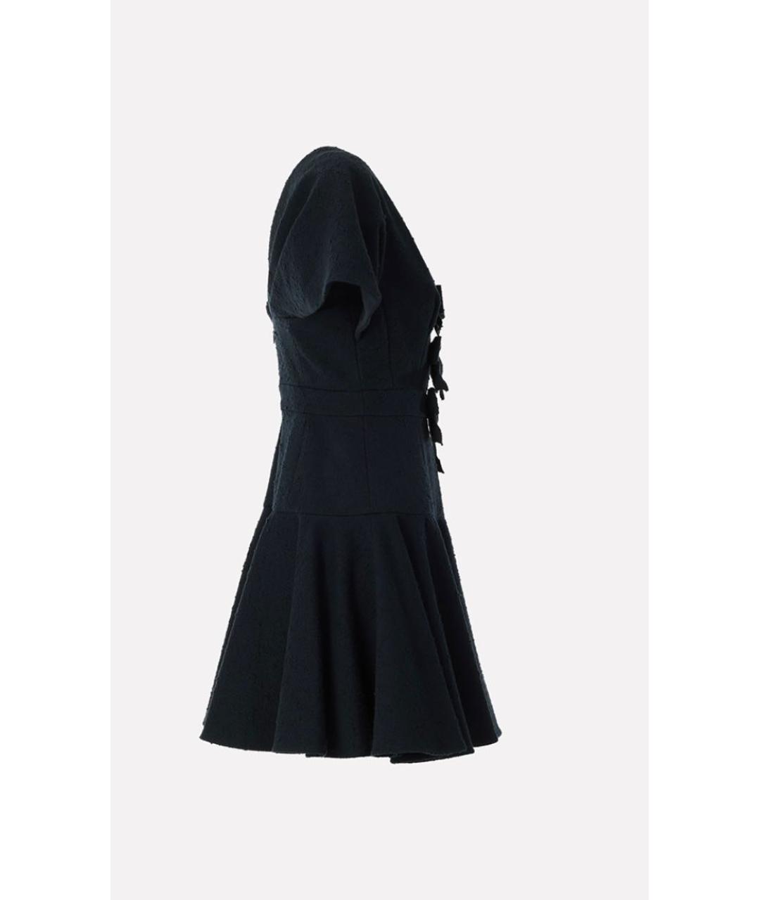 CAROLINA HERRERA Темно-синее твидовое платье, фото 3