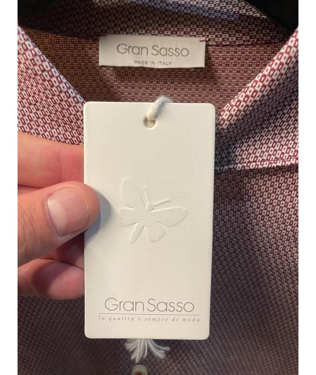 GRAN SASSO Бордовая хлопковая классическая рубашка, фото 8