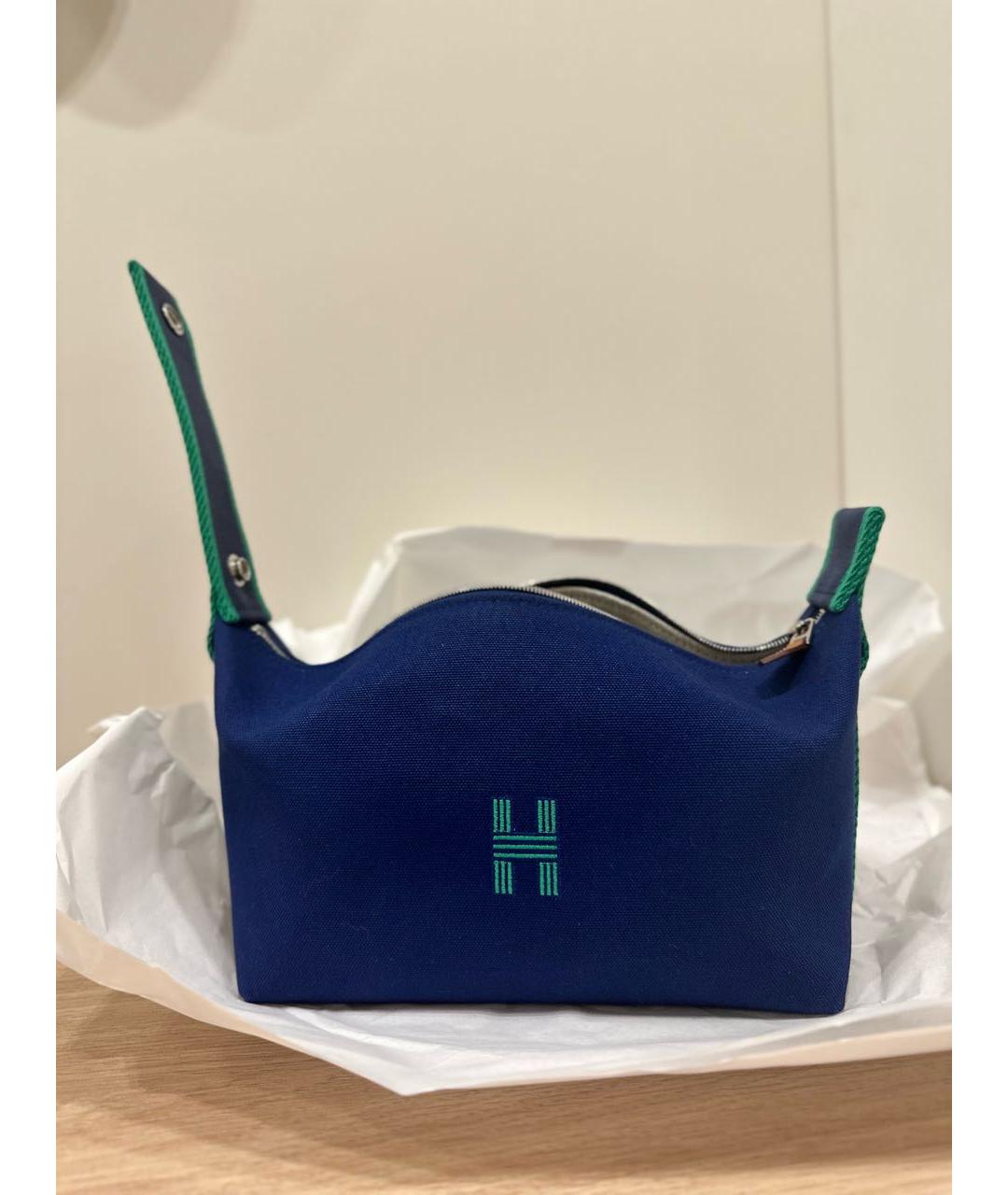 HERMES PRE-OWNED Синяя тканевая дорожная/спортивная сумка, фото 8