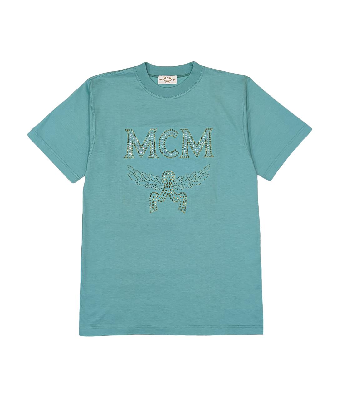 MCM Бирюзовая хлопковая футболка, фото 7