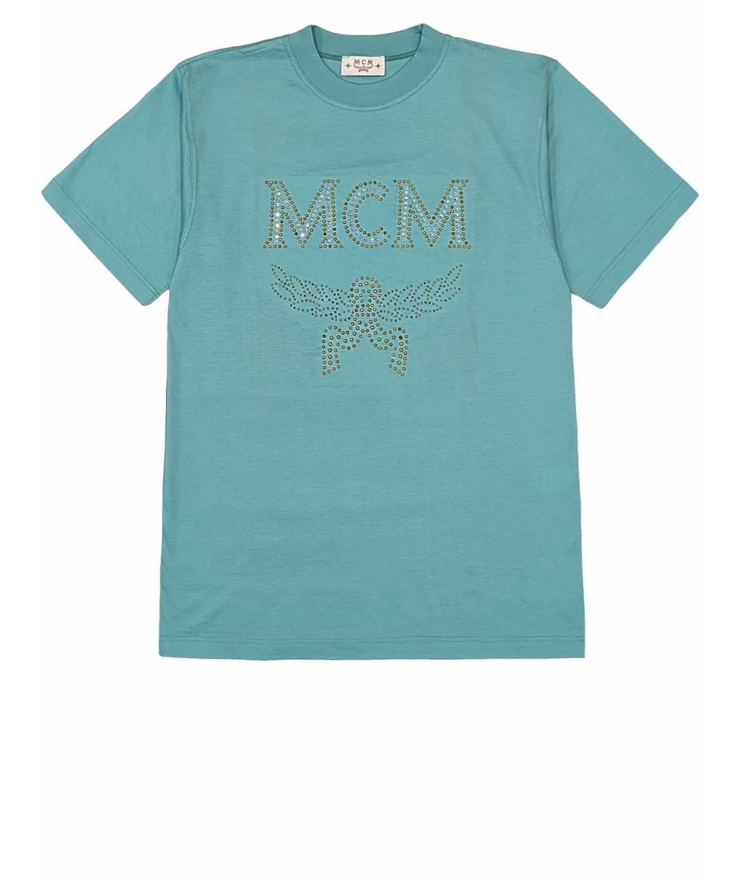MCM Бирюзовая хлопковая футболка, фото 1
