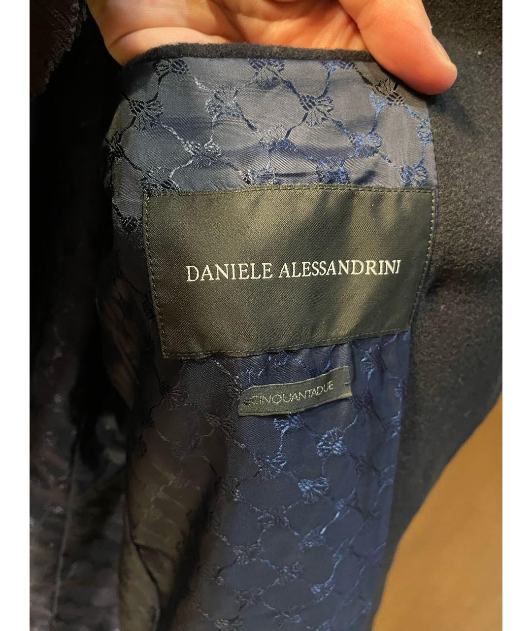 DANIELE ALESSANDRINI Черное шерстяное пальто, фото 3