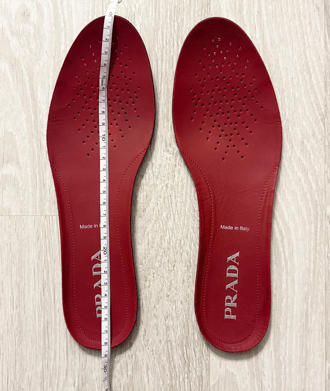 PRADA Красные кожаные низкие кроссовки / кеды, фото 6