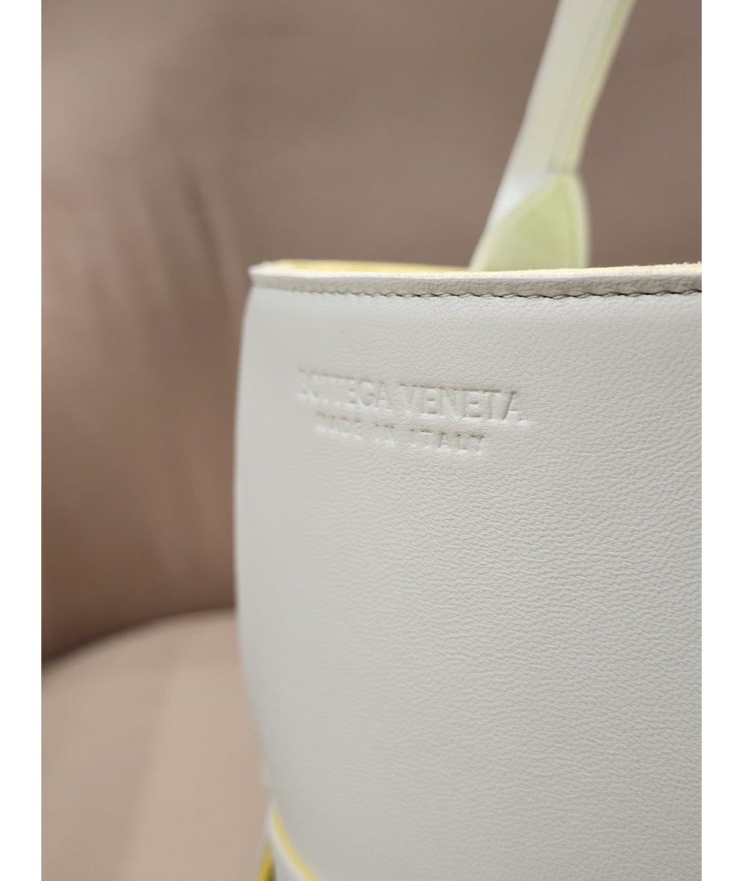 BOTTEGA VENETA Белая кожаная сумка тоут, фото 3