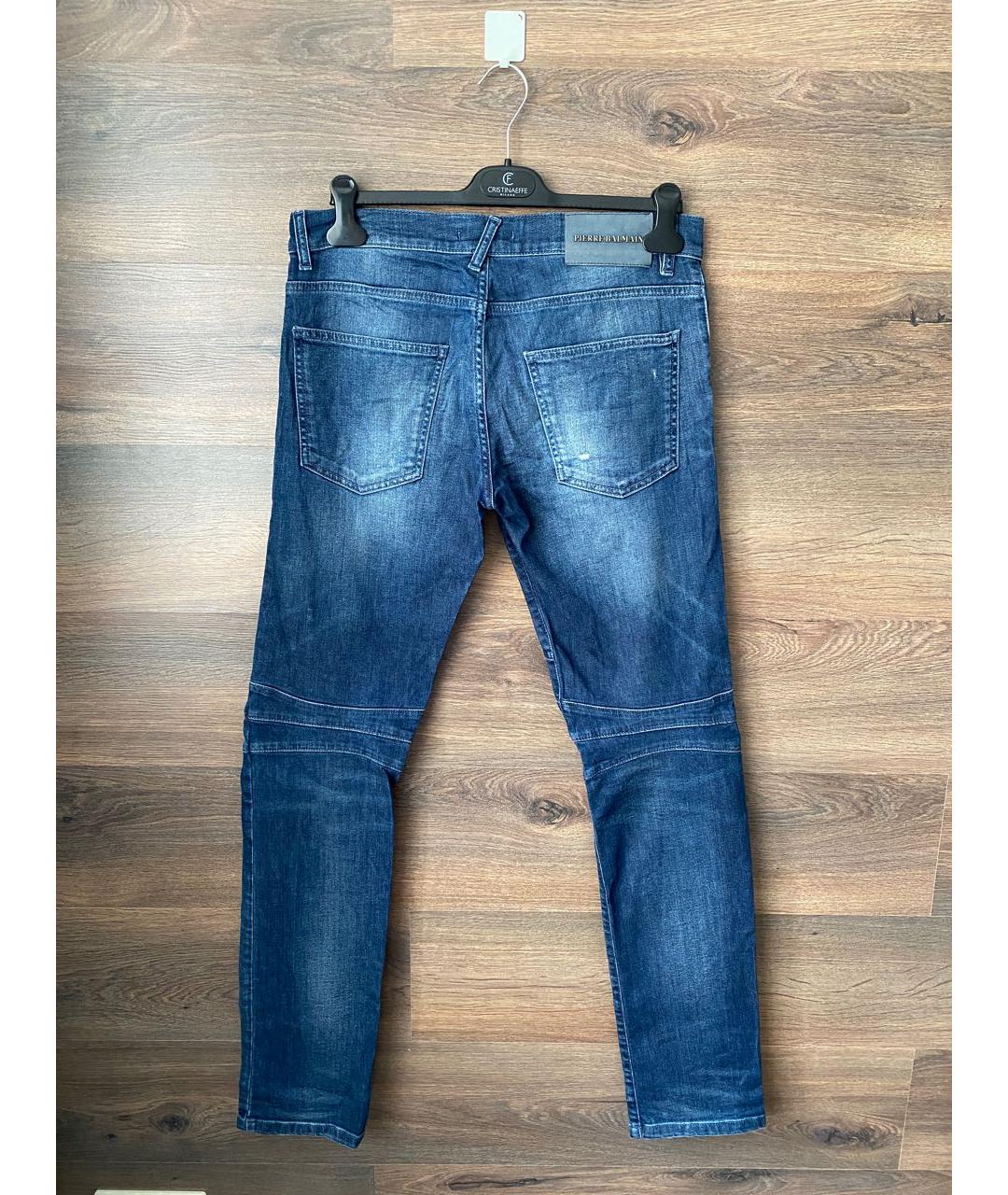 PIERRE BALMAIN Синие хлопковые джинсы скинни, фото 2