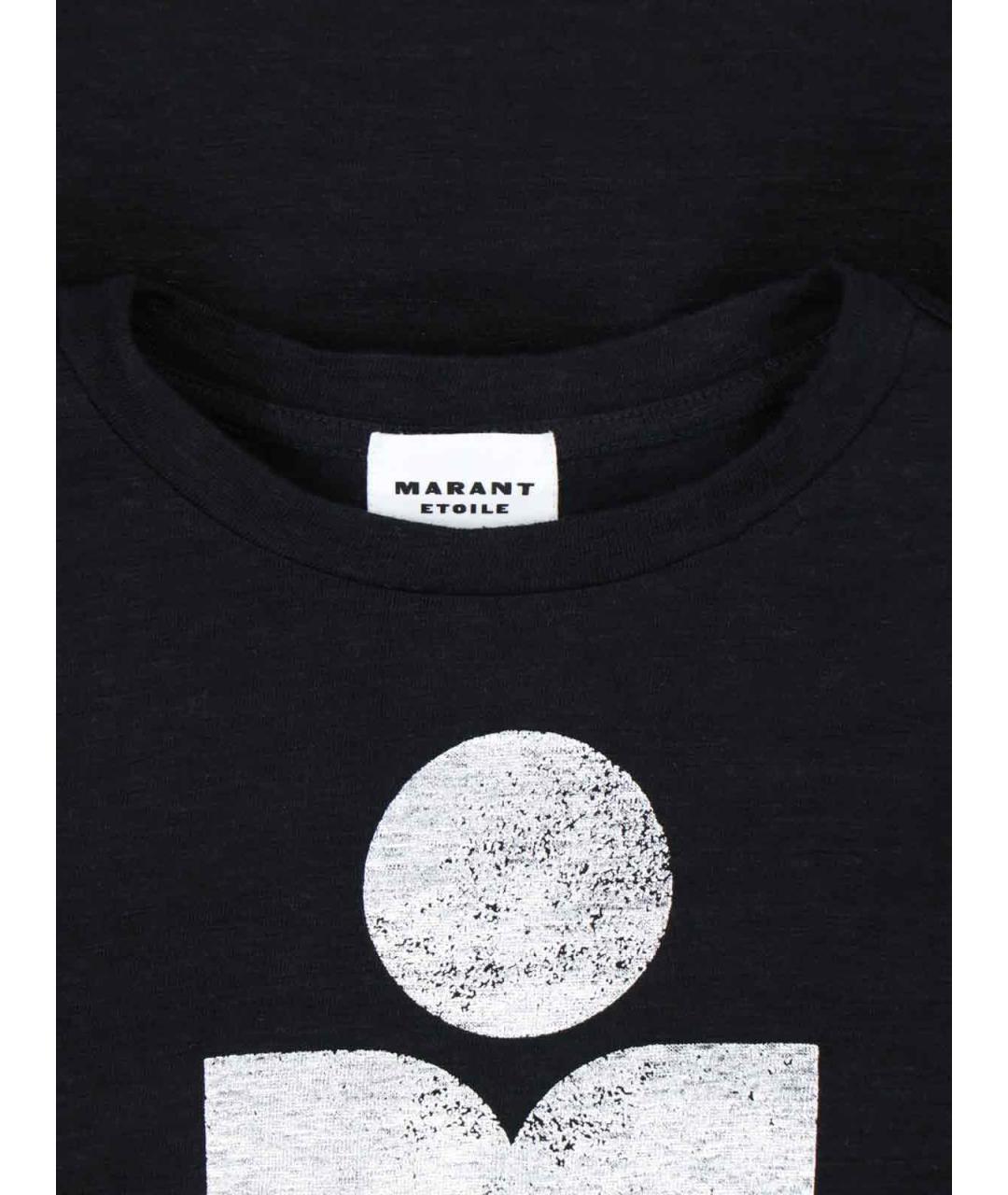 ISABEL MARANT ETOILE Черная льняная футболка, фото 3
