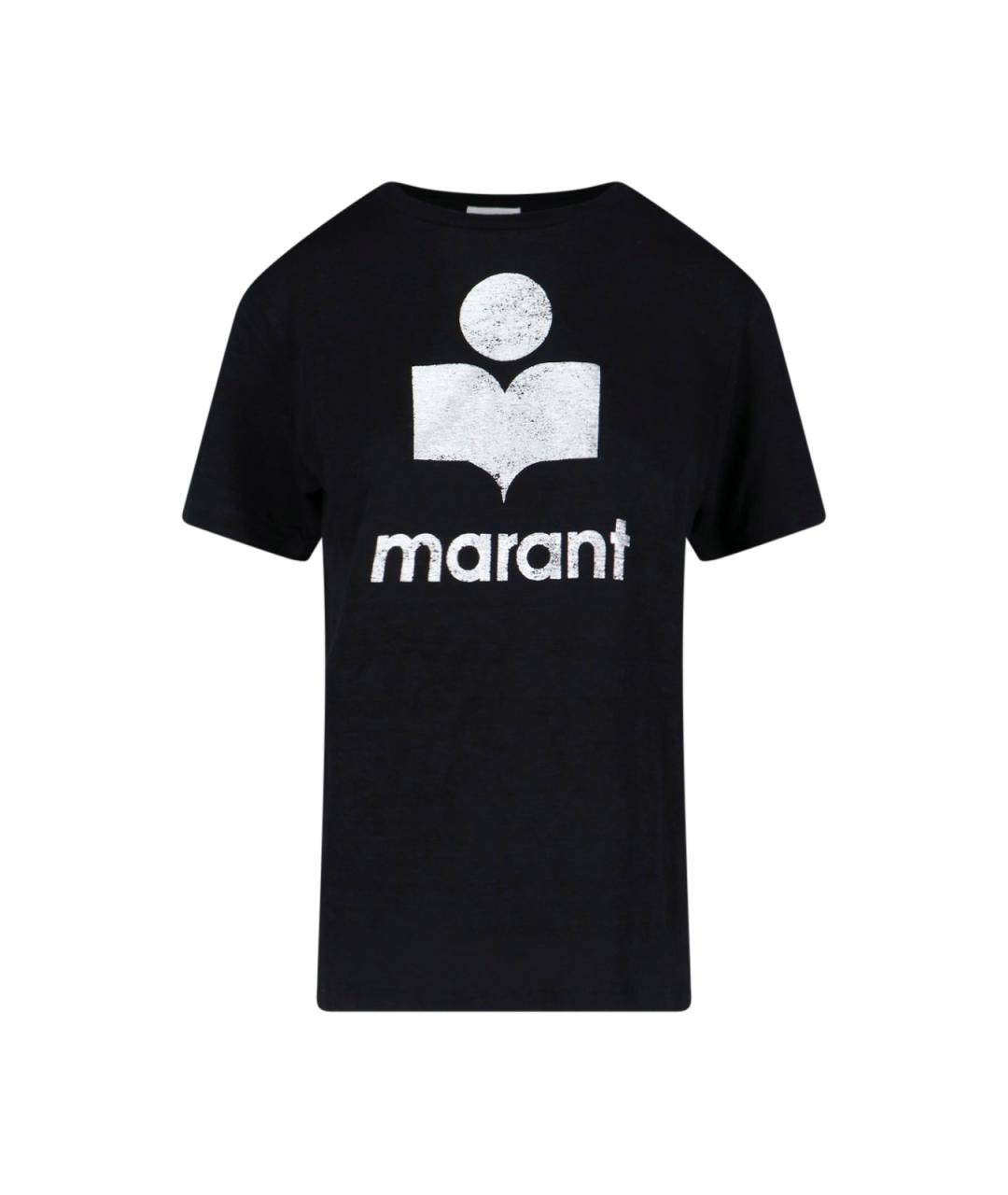 ISABEL MARANT ETOILE Черная льняная футболка, фото 1