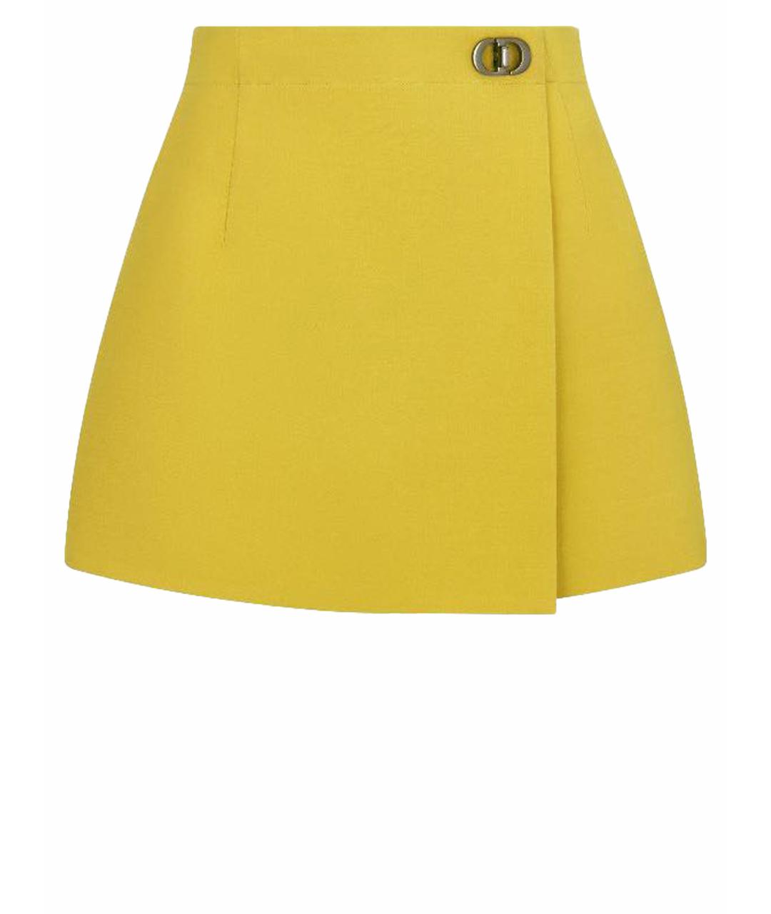 CHRISTIAN DIOR PRE-OWNED Желтая шерстяная юбка-шорты, фото 1
