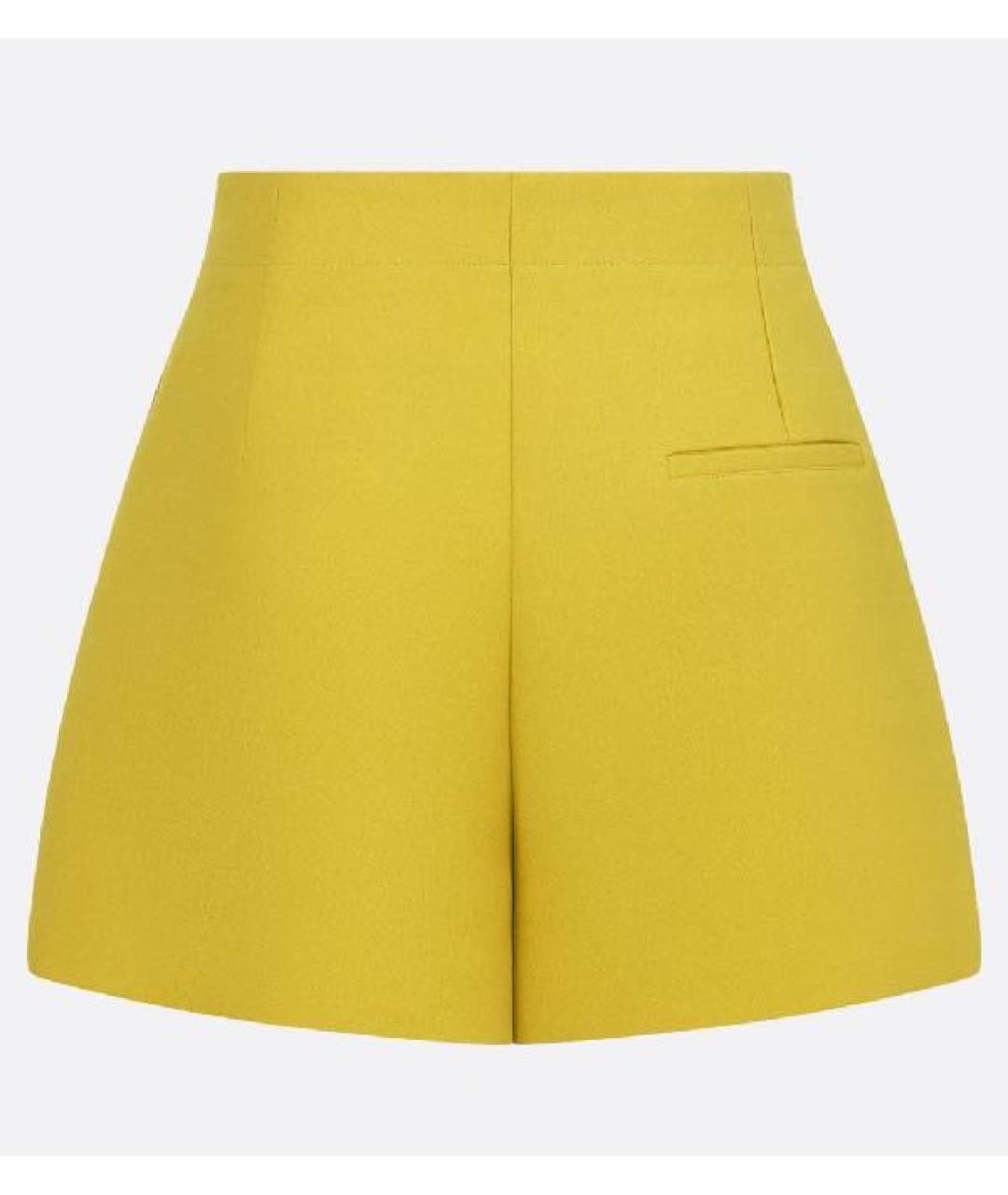CHRISTIAN DIOR PRE-OWNED Желтая шерстяная юбка-шорты, фото 2