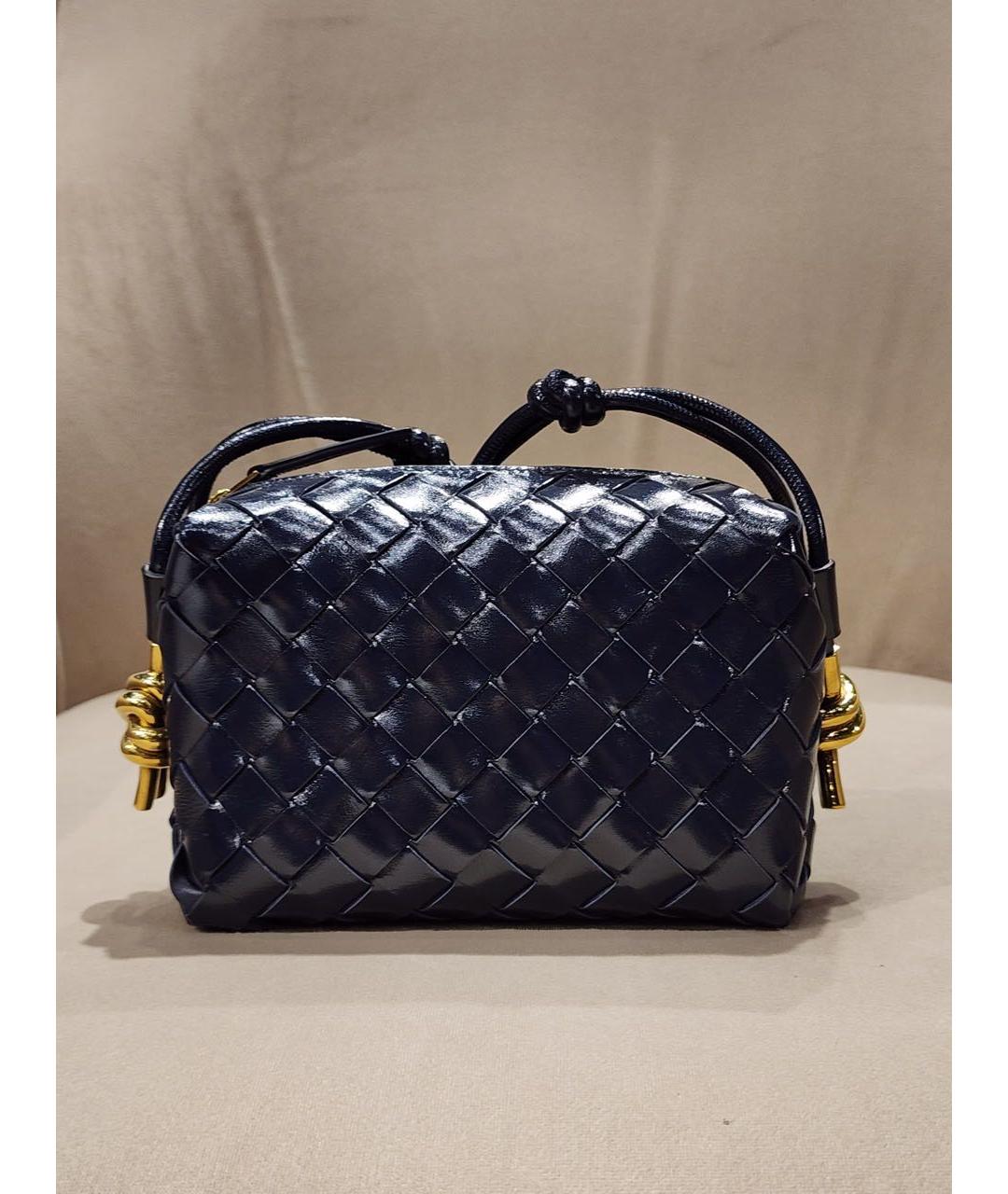 BOTTEGA VENETA Темно-синяя кожаная сумка через плечо, фото 4