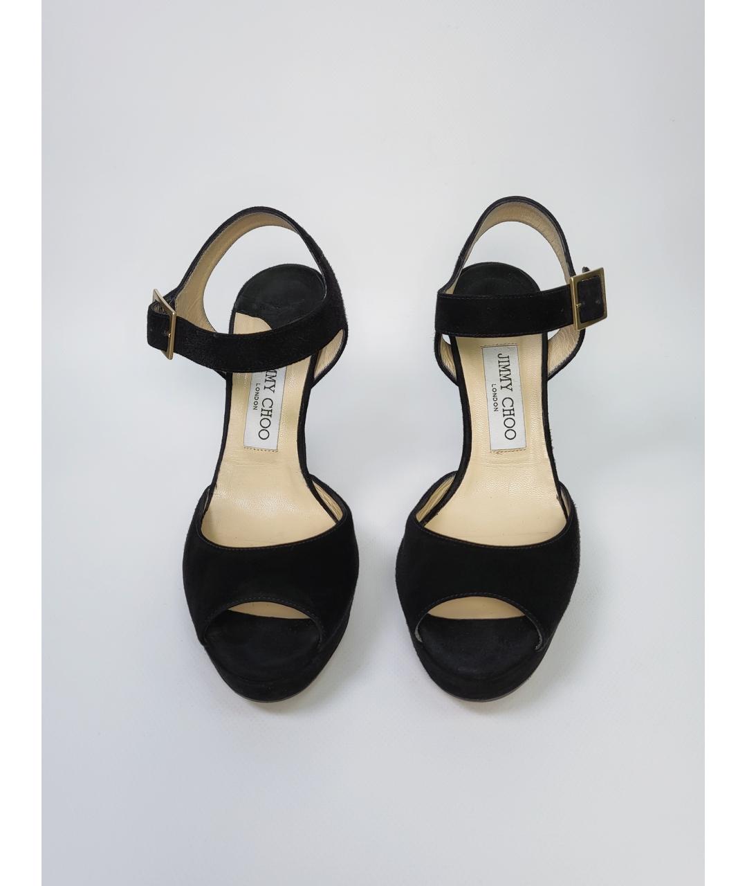 JIMMY CHOO Черные замшевые босоножки, фото 3