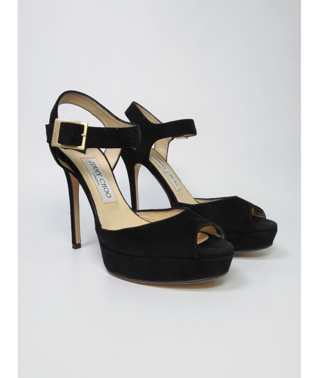 JIMMY CHOO Черные замшевые босоножки, фото 4