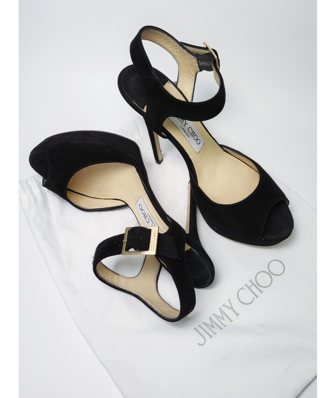 JIMMY CHOO Черные замшевые босоножки, фото 8