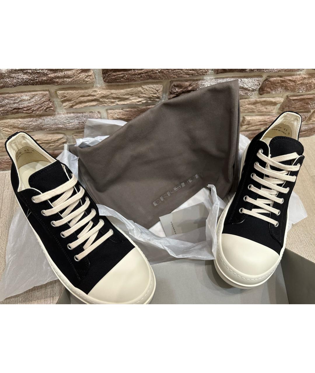 RICK OWENS DRKSHDW Черные низкие кроссовки / кеды, фото 3