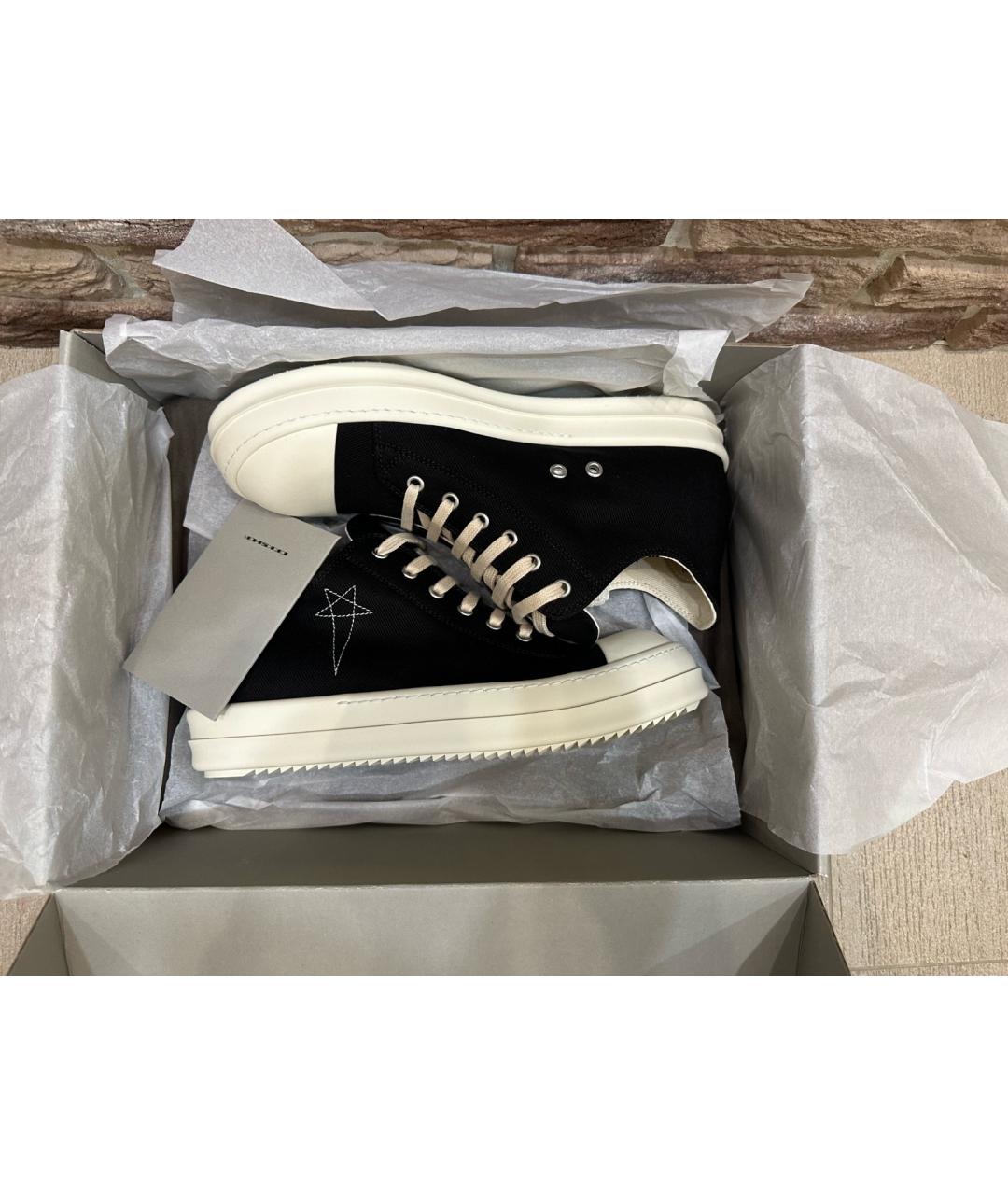 RICK OWENS DRKSHDW Черные низкие кроссовки / кеды, фото 2