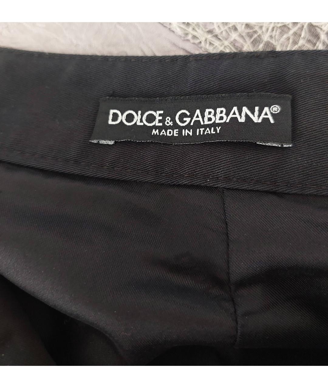 DOLCE&GABBANA Черная хлопковая юбка мини, фото 3