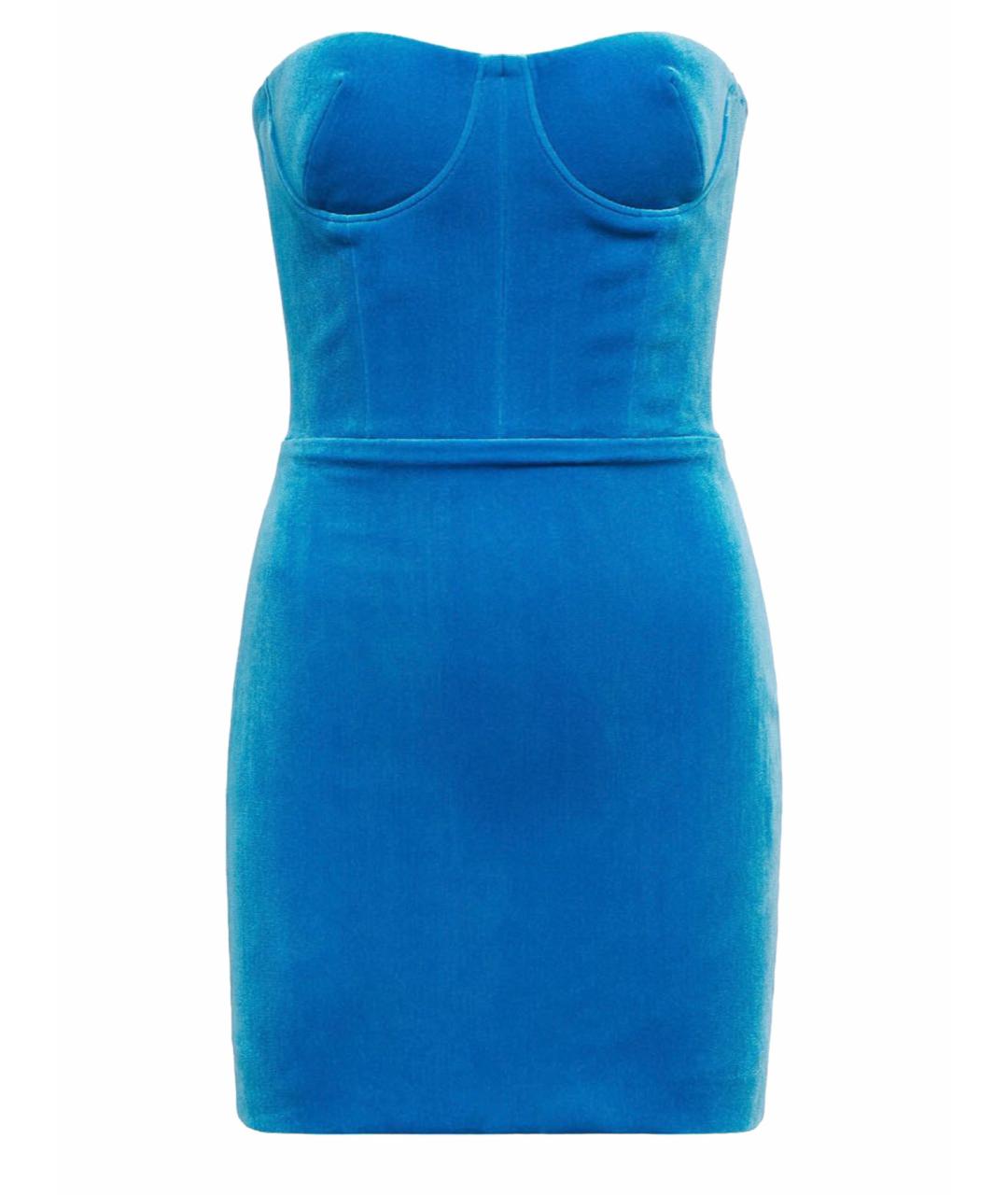 ALEX PERRY Синее бархатное коктейльное платье, фото 1