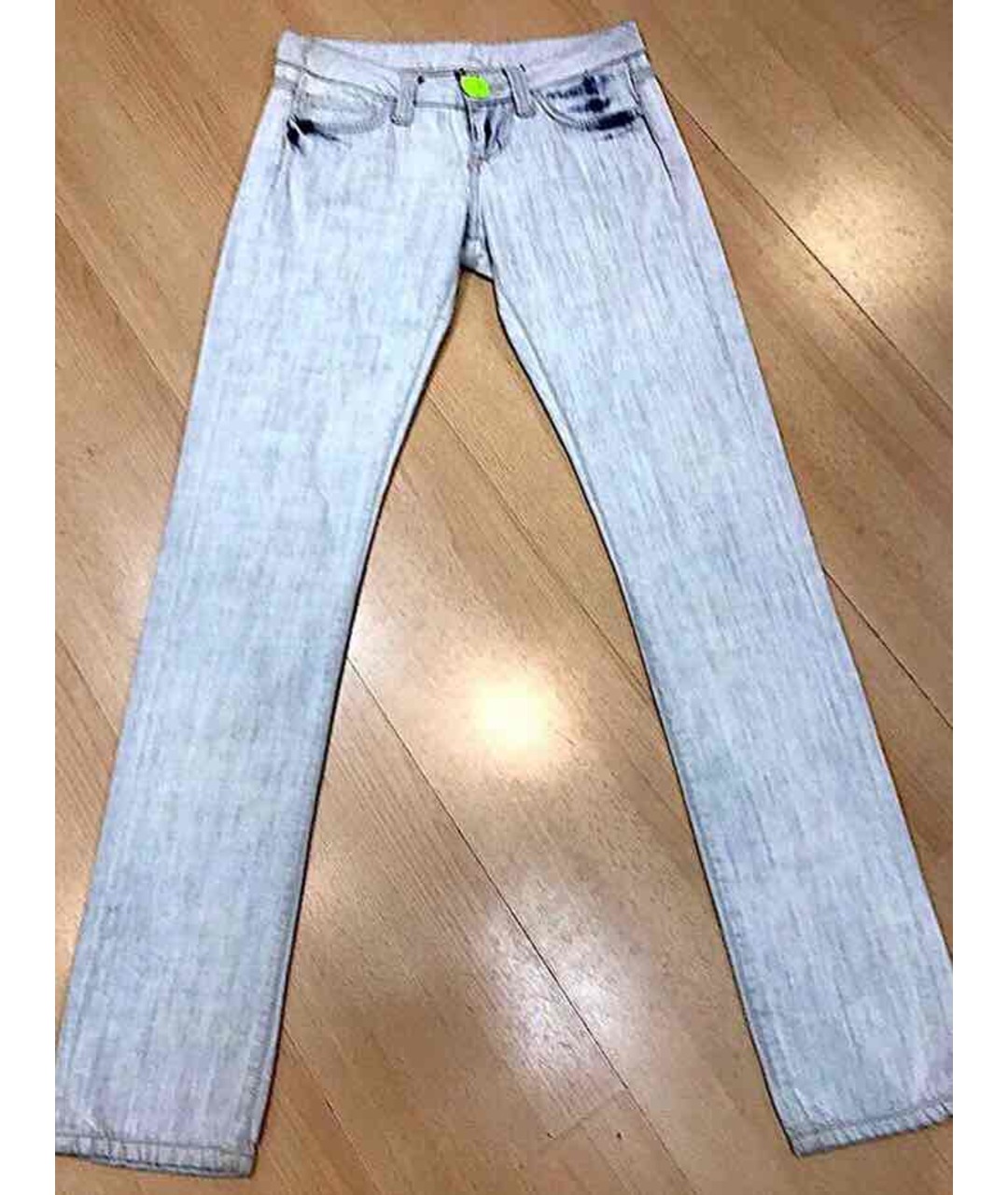 PHILIPP PLEIN Голубые хлопко-эластановые прямые джинсы, фото 2