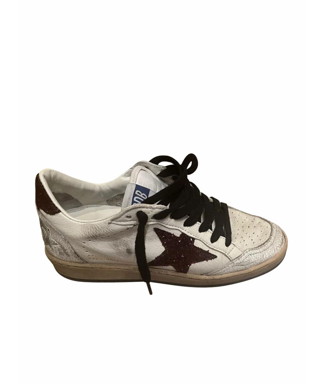 GOLDEN GOOSE DELUXE BRAND Белые кожаные кеды, фото 1