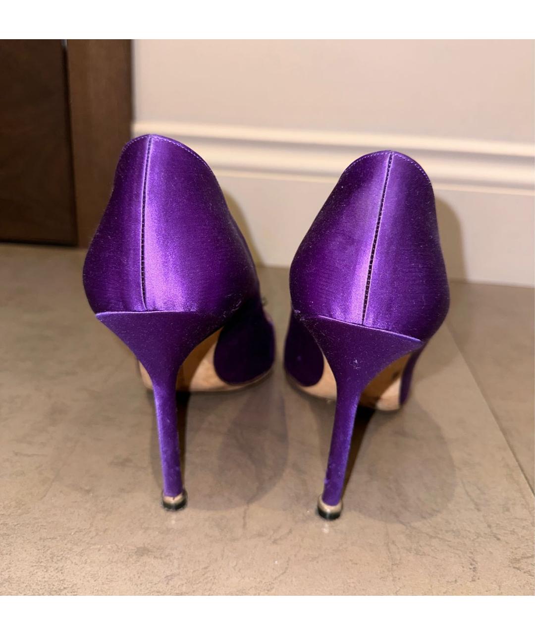 MANOLO BLAHNIK Фиолетовые текстильные туфли, фото 4
