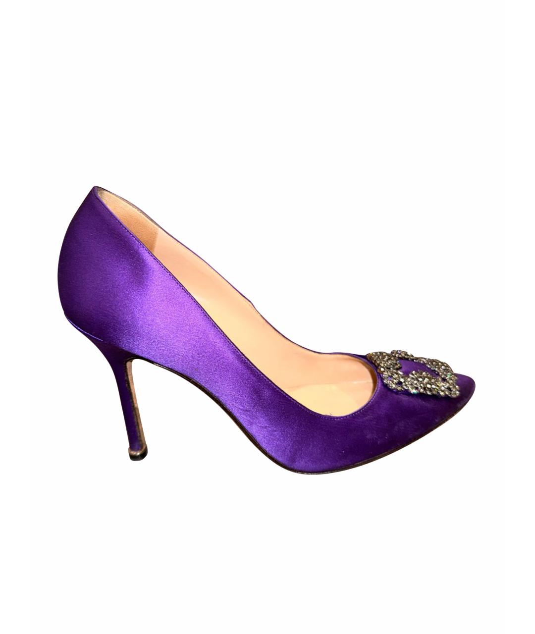 MANOLO BLAHNIK Фиолетовые текстильные туфли, фото 1
