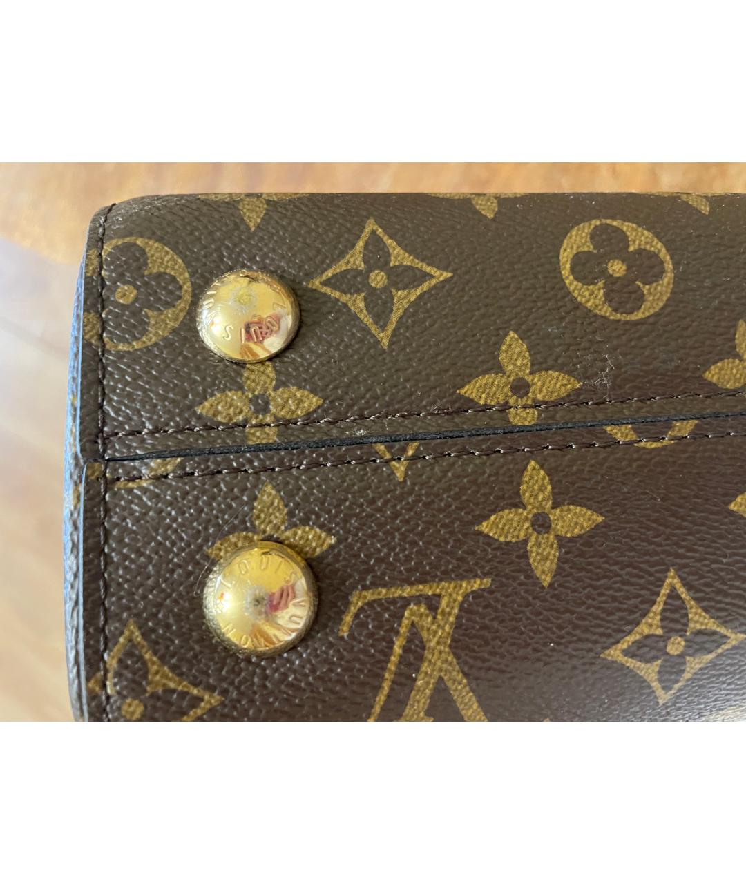 LOUIS VUITTON Коричневая сумка с короткими ручками из искусственной кожи, фото 4