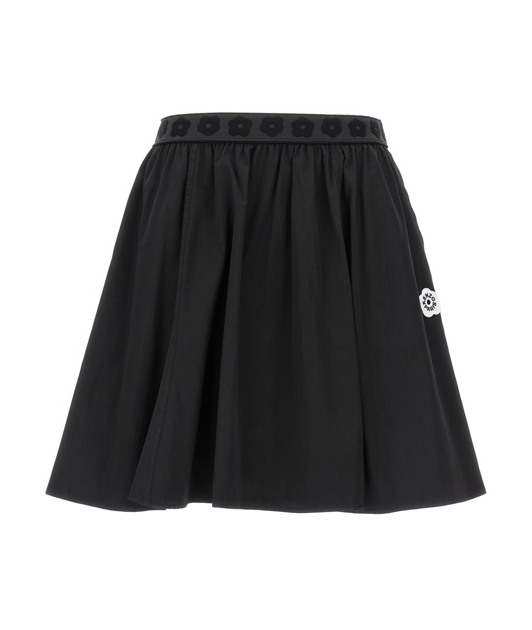 KENZO Черная полиэстеровая юбка миди, фото 1