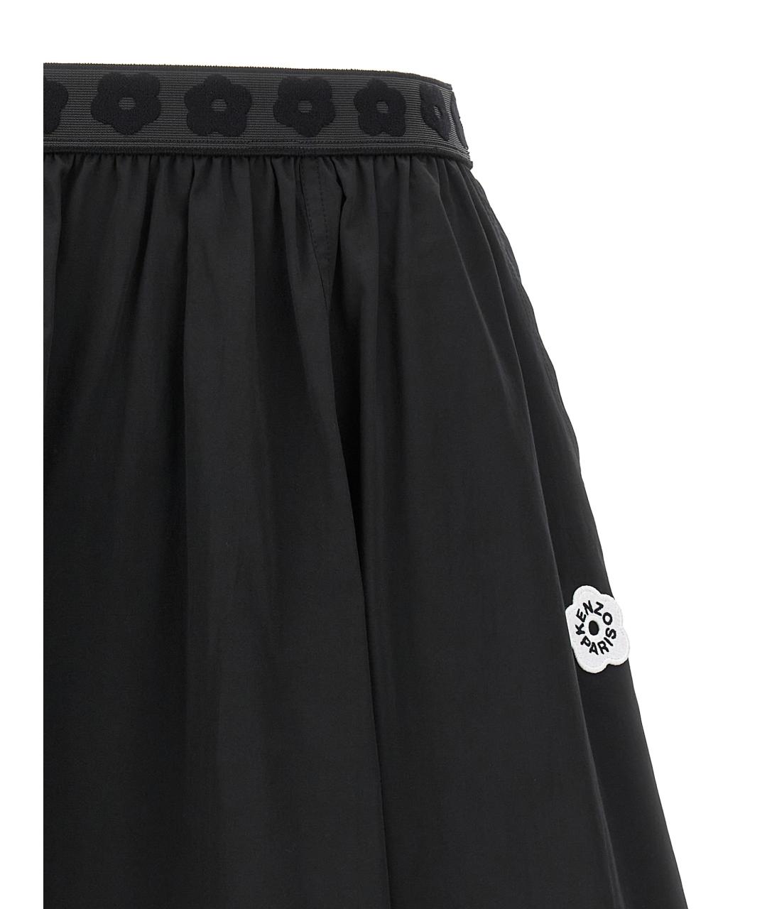 KENZO Черная полиэстеровая юбка миди, фото 3