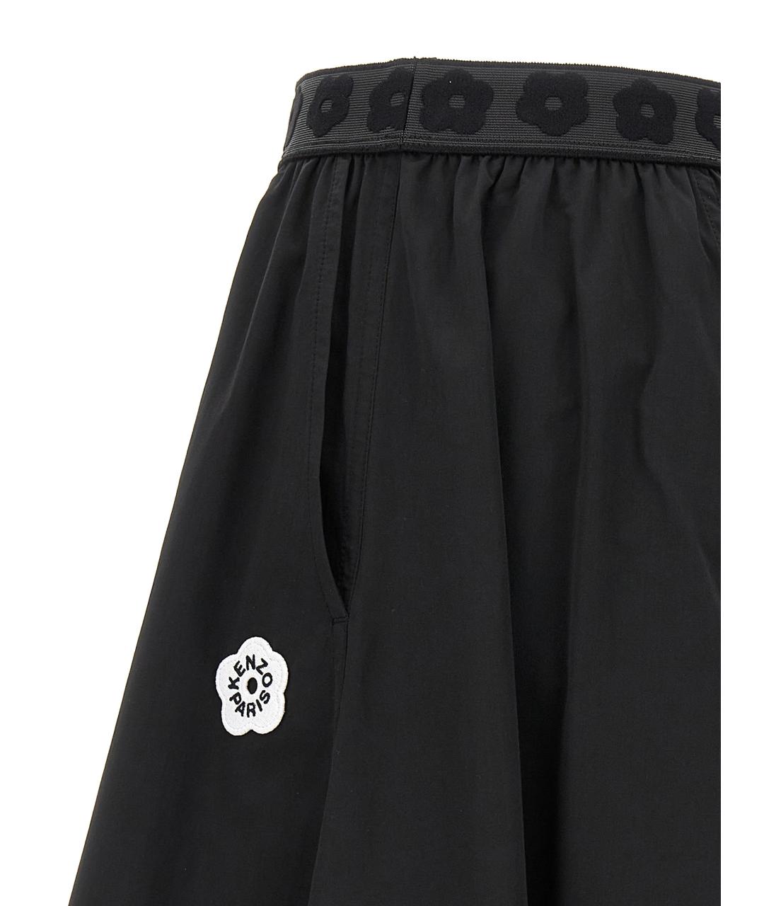 KENZO Черная полиэстеровая юбка миди, фото 4