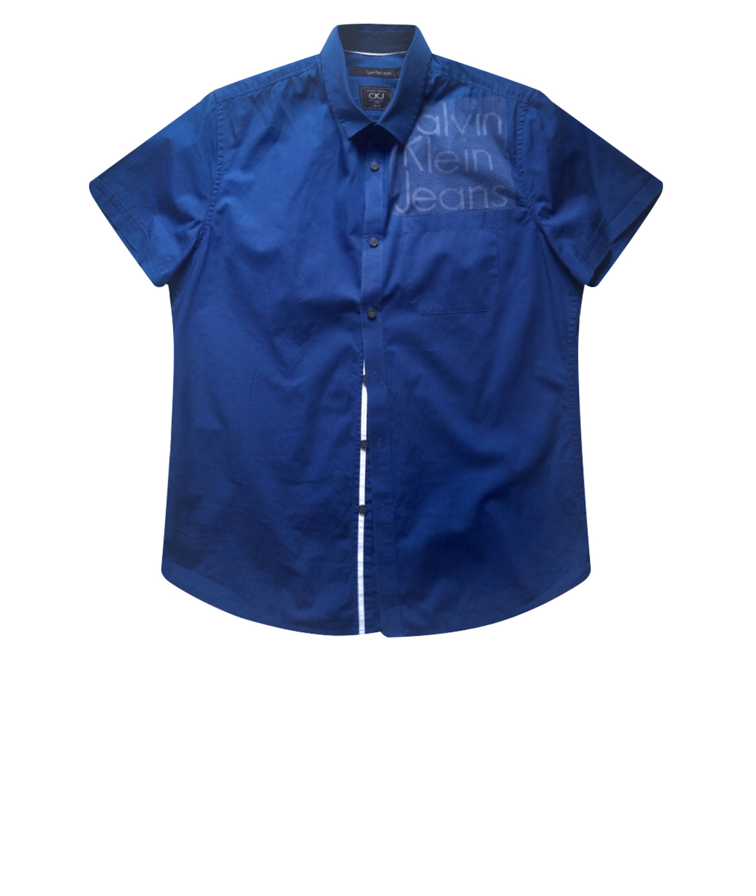 CALVIN KLEIN Синяя хлопковая кэжуал рубашка, фото 1