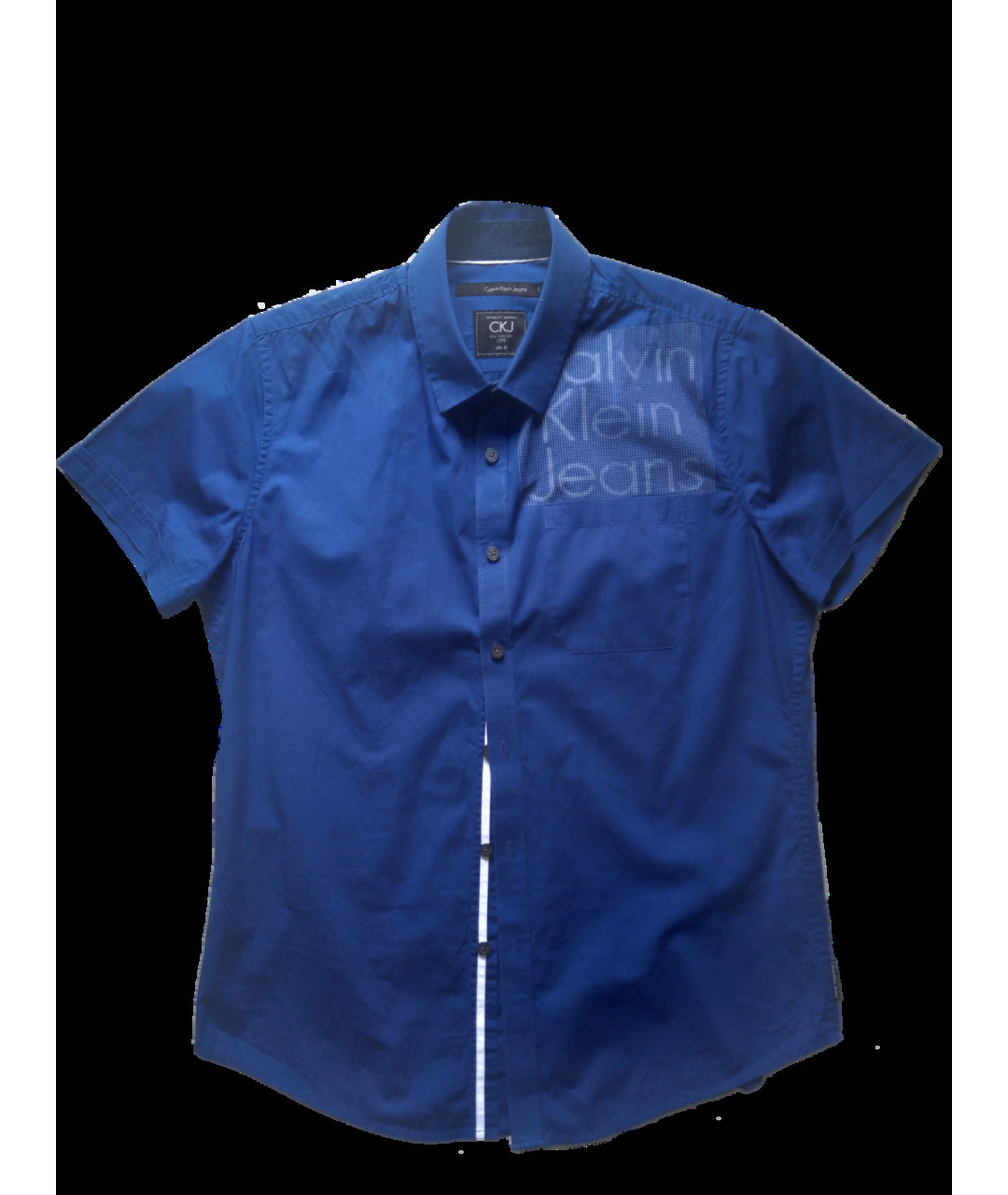 CALVIN KLEIN Синяя хлопковая кэжуал рубашка, фото 4