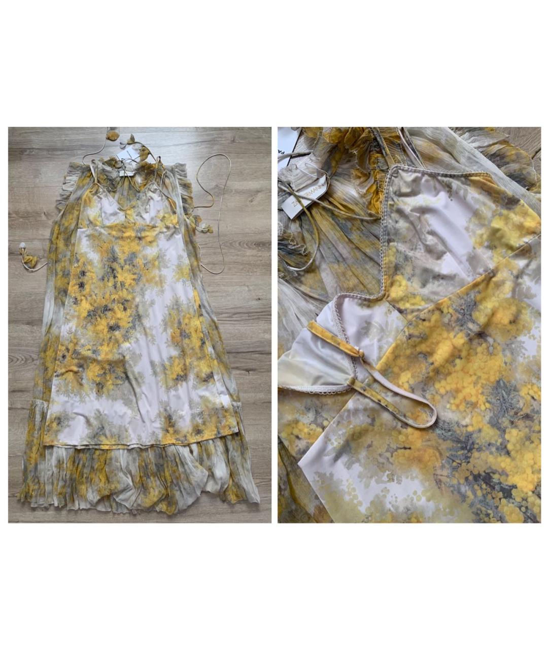 ZIMMERMANN Желтое шелковое коктейльное платье, фото 8