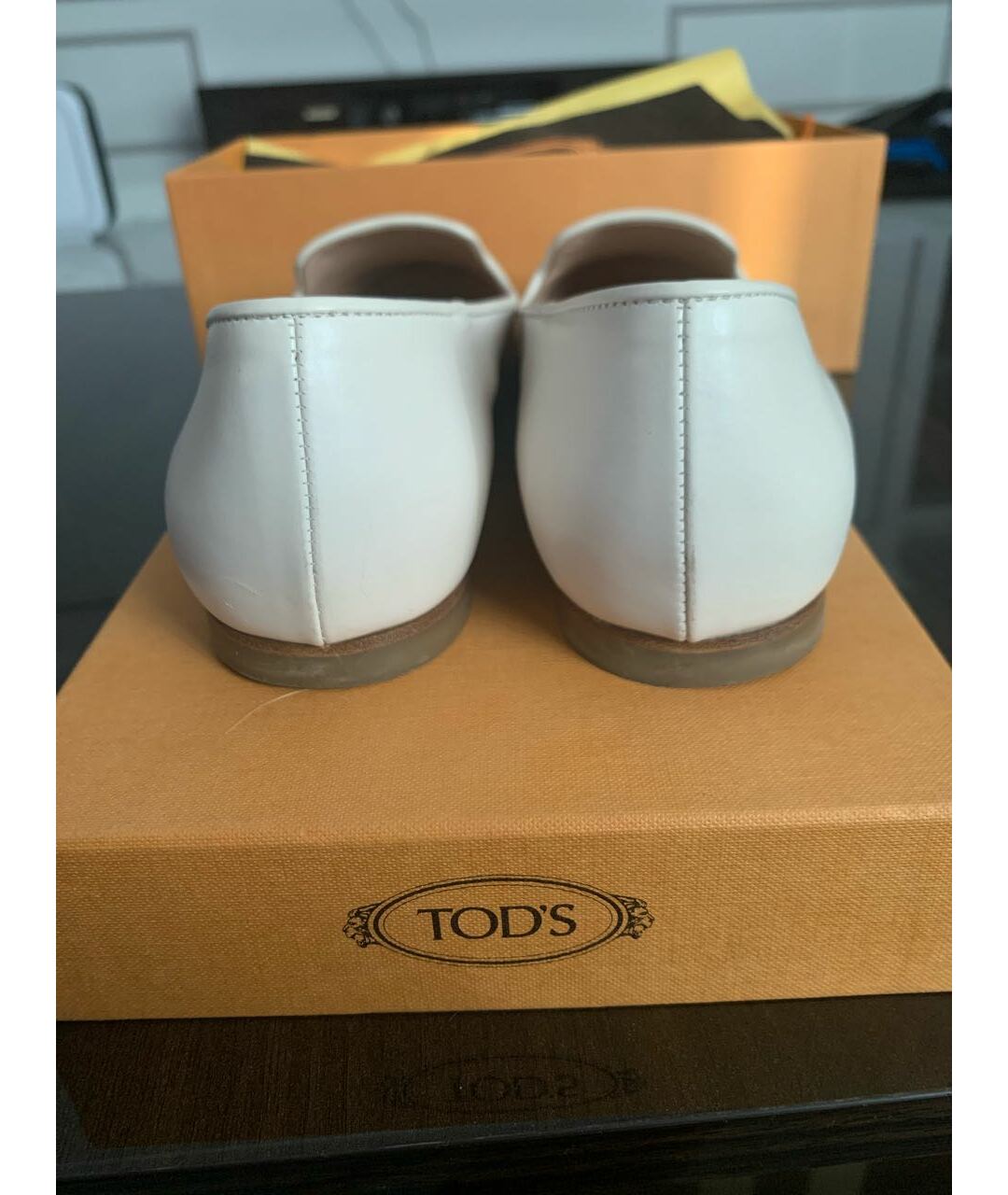 TOD'S Белые кожаные лоферы, фото 4