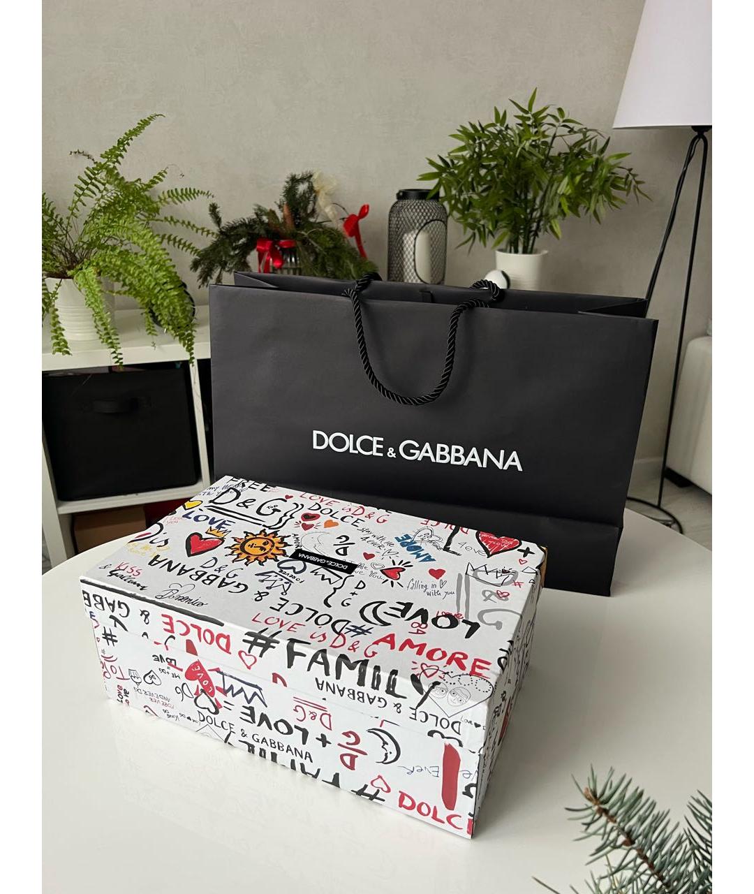 DOLCE&GABBANA Белые кожаные низкие кроссовки / кеды, фото 5