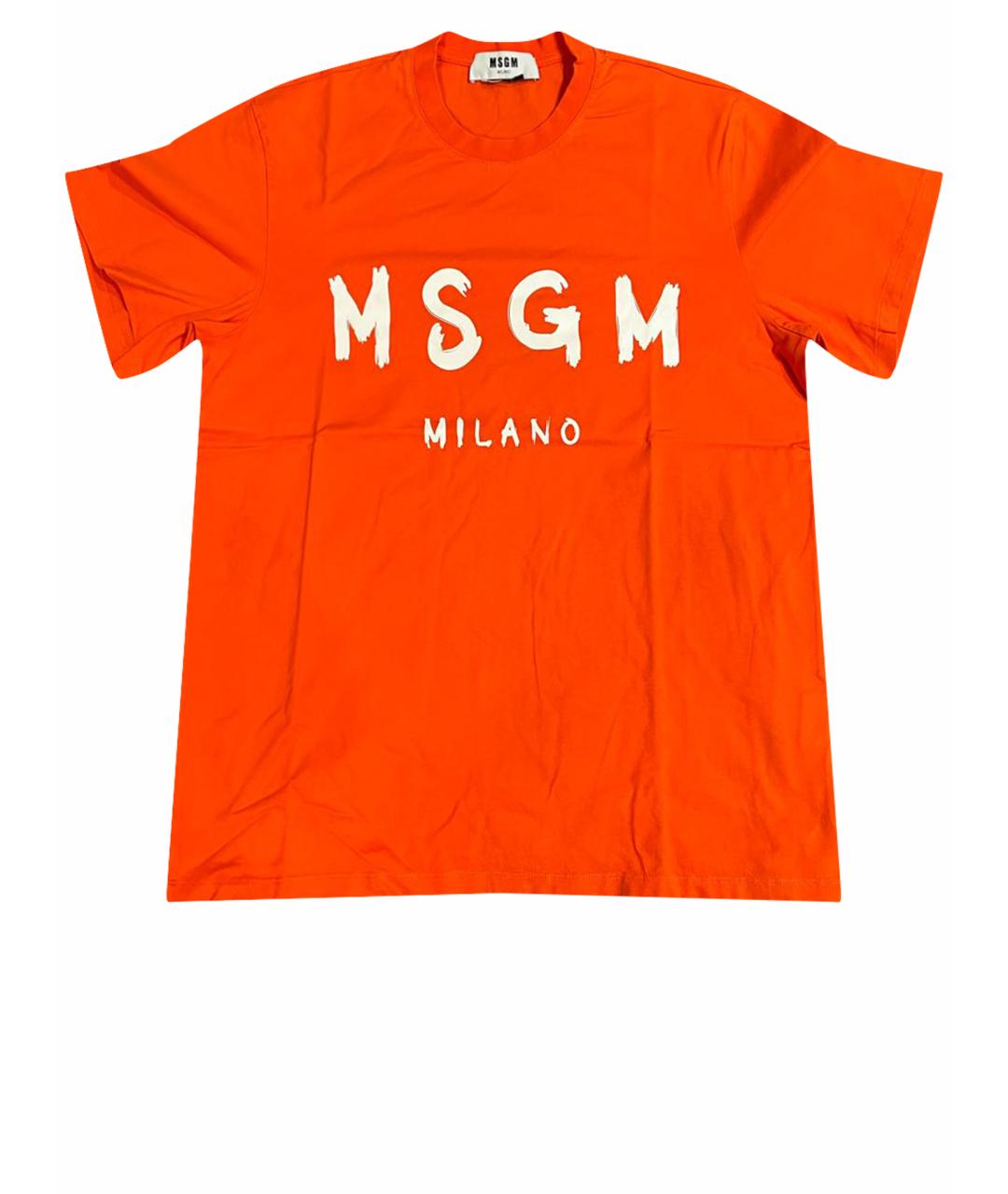 MSGM Оранжевая хлопковая футболка, фото 1