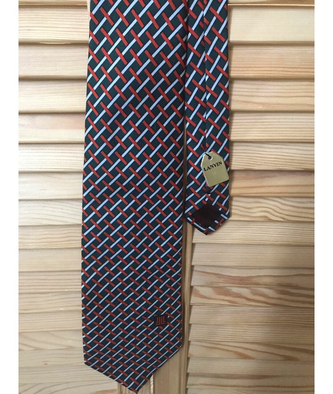 LANVIN Зеленый шелковый галстук, фото 2