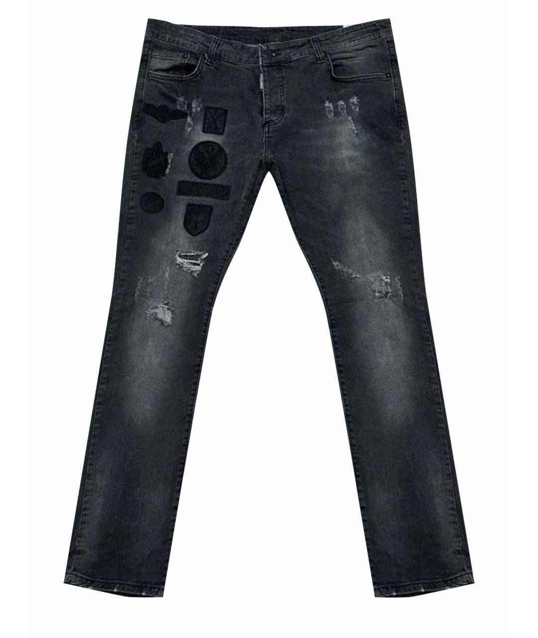 DSQUARED2 Антрацитовые хлопко-кашемировые джинсы скинни, фото 1
