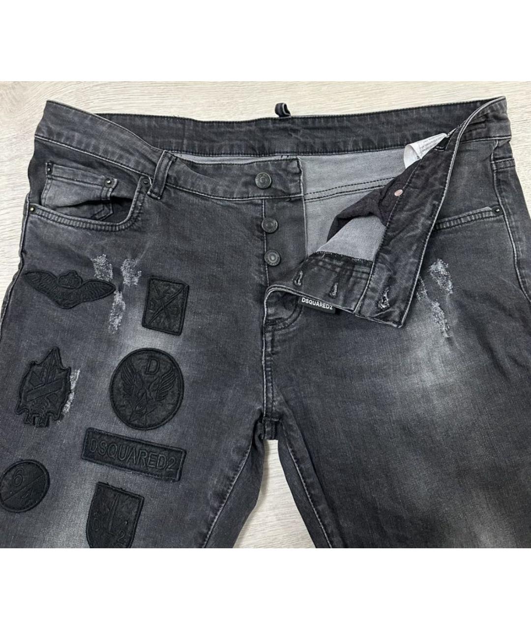 DSQUARED2 Антрацитовые хлопко-кашемировые джинсы скинни, фото 3