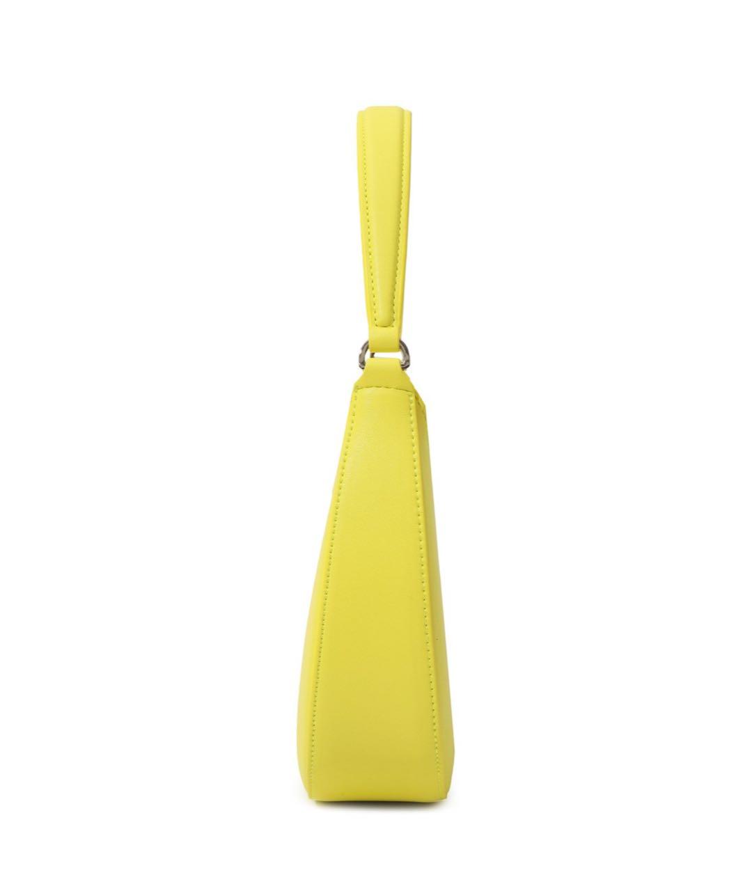 MSGM Желтая кожаная сумка с короткими ручками, фото 2