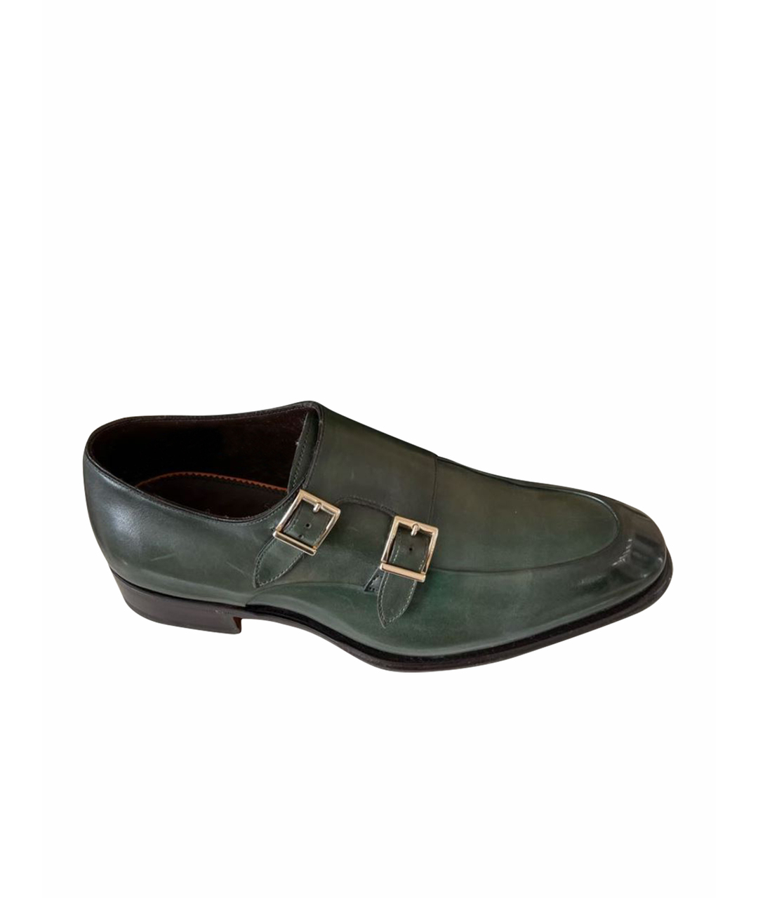 SANTONI Зеленые кожаные туфли, фото 1