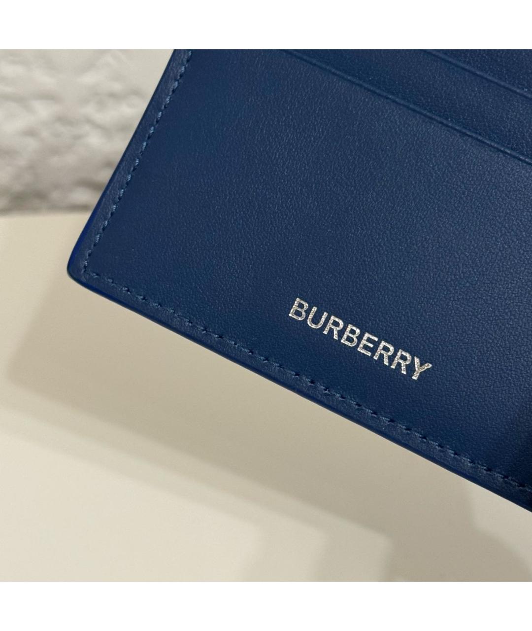 BURBERRY Синий кожаный кошелек, фото 5