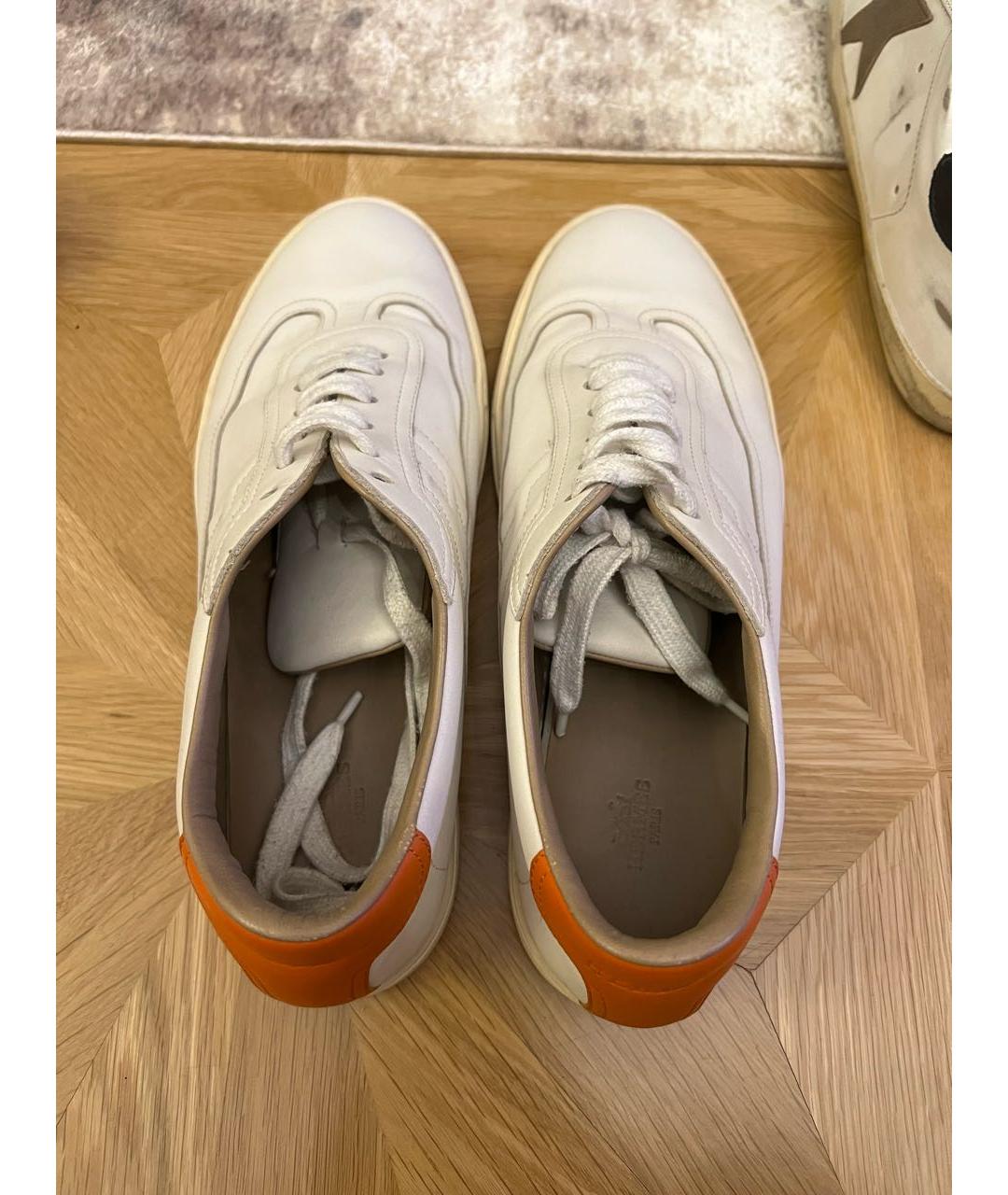HERMES PRE-OWNED Белые кожаные низкие кроссовки / кеды, фото 7