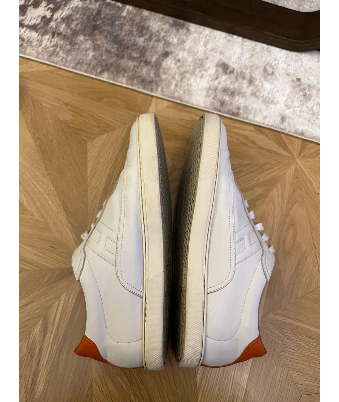 HERMES PRE-OWNED Белые кожаные низкие кроссовки / кеды, фото 8