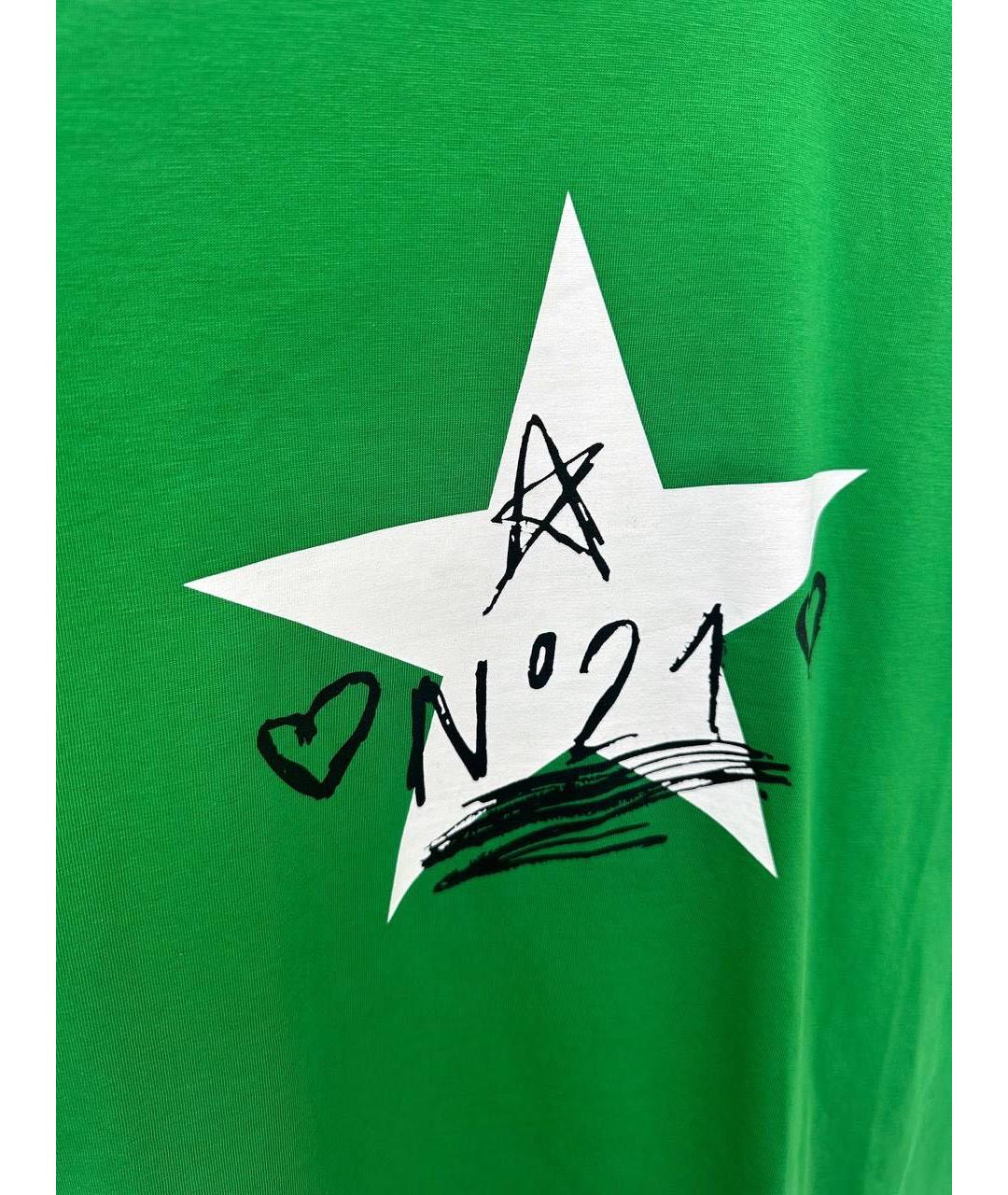 NO. 21 Зеленая хлопковая футболка, фото 3
