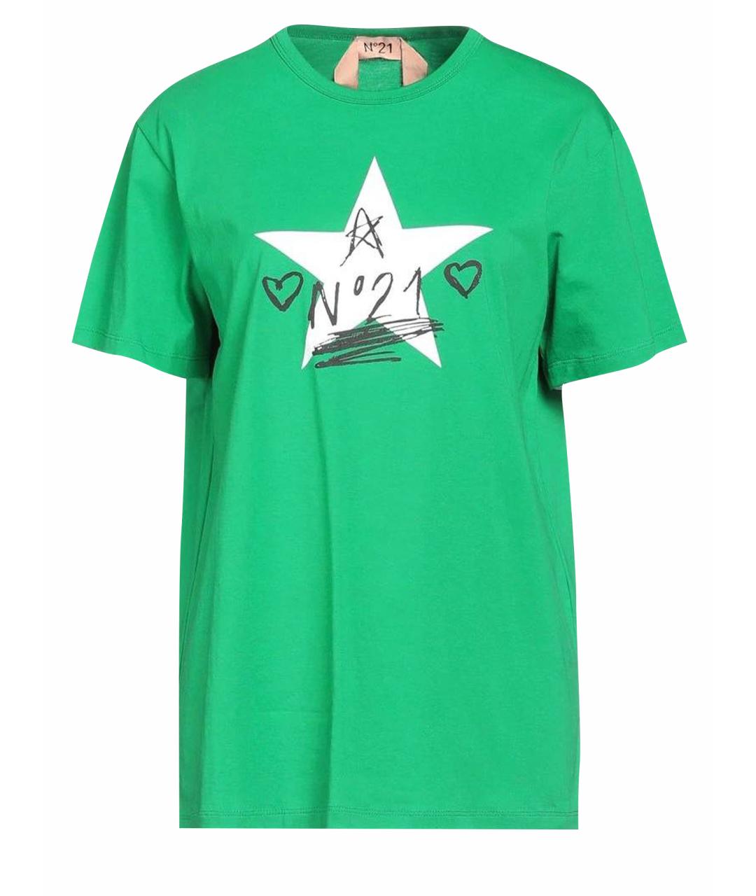 NO. 21 Зеленая хлопковая футболка, фото 1