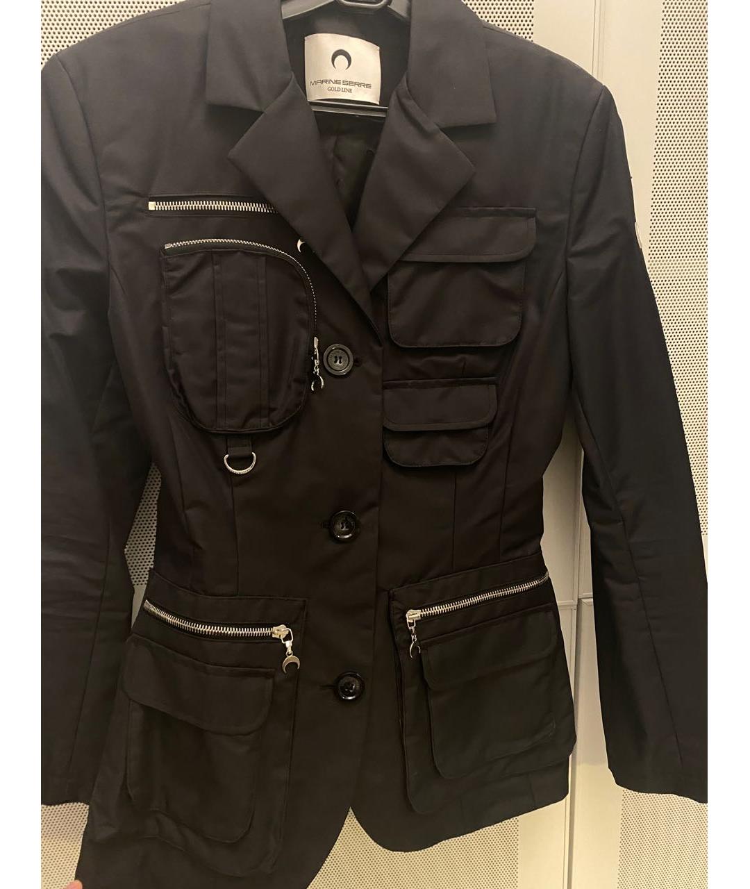 MARINE SERRE Черный полиамидовый жакет/пиджак, фото 5