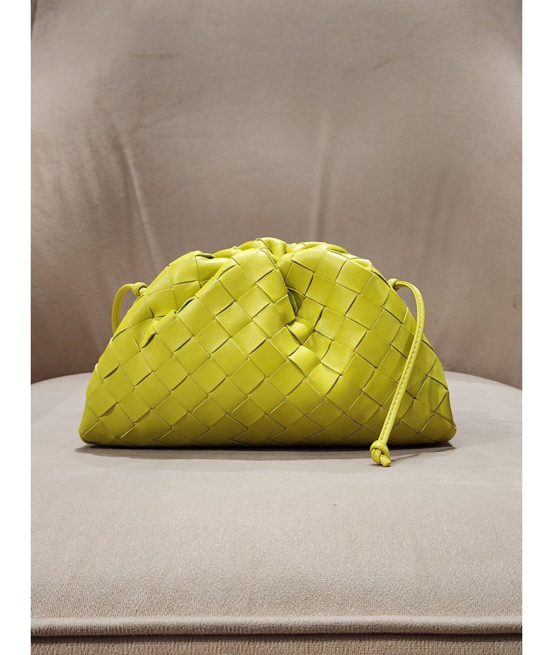 BOTTEGA VENETA Салатовая кожаная сумка через плечо, фото 4