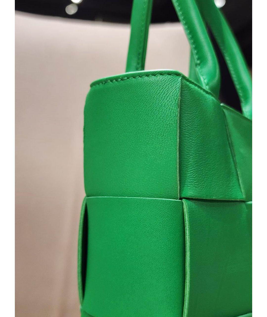 BOTTEGA VENETA Зеленая кожаная сумка тоут, фото 3