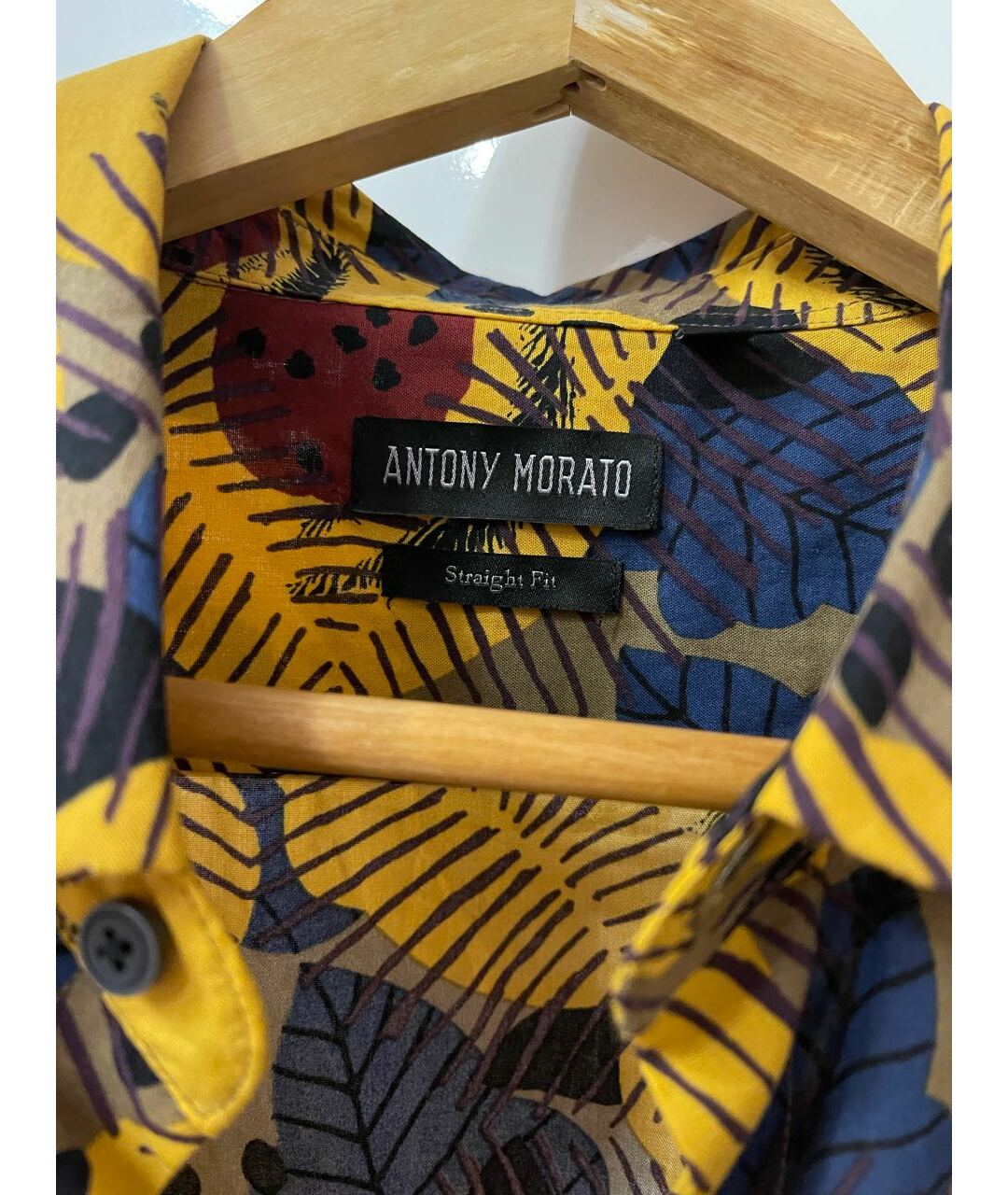 ANTONY MORATO Горчичная хлопко-полиэстеровая кэжуал рубашка, фото 3